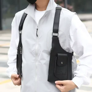OEM LOGO Men’s Retro Strap Underarm Bag Multi Functional Shoulder Bag Outdoor Mobile Backpack