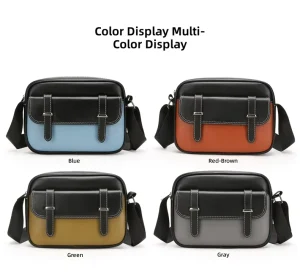 OEM ODM Custom Men’s PU Crossbody Shoulder Bag With Multi Compartment Zippered Closure Fashion Aesthetic Casual All Matching