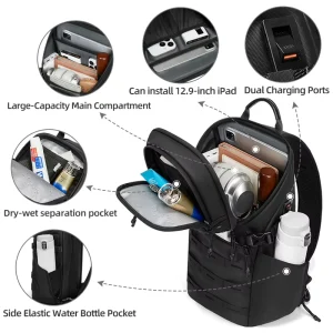 OEM ODM Factory Custom Service Dual USB Port Waterproof Single Bag with Multi Compartment Bottom Hanging Design Chest Bag