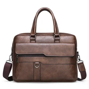 OEM ODM Men PU Leather Office Shoulder Cross Body Bag Briefcase Laptop Bags Men’s Leather Handbag for Men