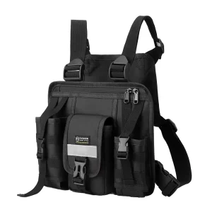 OEM ODM Multifunctional Chest Rig Bag Waterproof Reflective Stripe Black Running Vest Custom Men’s Assault Pack