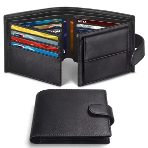 OEM RFID Blocking Wallet ID Badge Sleeve Business Certificate Bags for Men Genuine Leather Credit Card Holder Dollar Money Clip
