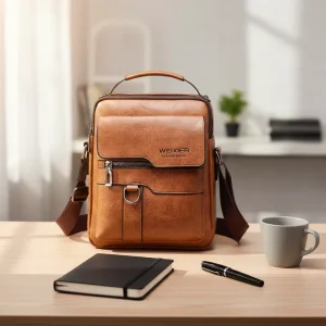OMASKA Custom Logo Leather Men Sling Bag Leisure Crossbody Men Messenger Bag