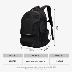 OMASKA Durable Men’s Business Laptop Backpack Waterproof Nylon Polyester 17″ Laptop Compartment Capacity