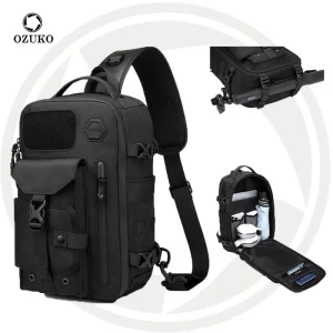 OZUKO 9737 Portable Fashion Crossbody Bag Outdoor Sport Hiking Riding Camping Chest Bag Men Outdoor Sling Shoulder Bag
