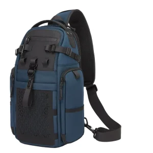 OZUKO 9844 Men’s Fashion Polyester Zipper Slng Bag Closure Chest Bag Large Capacity Waterproof Crossbody Sling Outdoor Casual