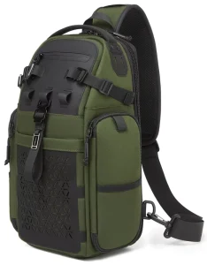 OZUKO 9844 Tactical EDC Sling Bag Men’s Durable Polyester Chest Pack with Multiple Secure Pockets for Urban Carry