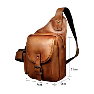 Office Business Men Shoulder Bag Large Capacity Soft Leather Bag for Men