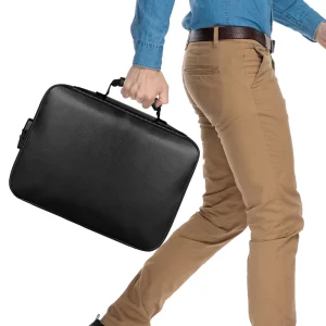 Office Fireproof Document Expanding File Organizer Travel Money Laptop Men’s Briefcase A4 Certificate Black Box