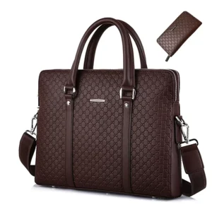 Office Single Shoulder Cross Bag PU Leather Briefcase Business Bag for Man