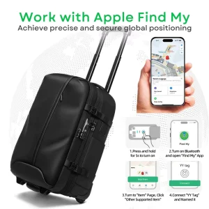 One Touch Vacuum Compression Bag 17″ Laptop Compatible with Apple Find My TSA Lock USB Port Expandable Rolling Travel Backpack