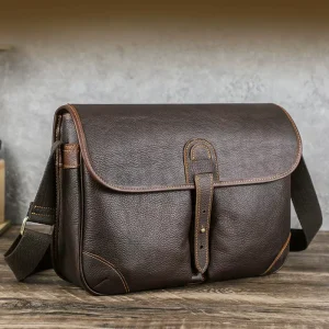 Online shop Vintage Wax Transformed Men’s Fashion Cuero Genuino Single Shoulder Crossbody Bag