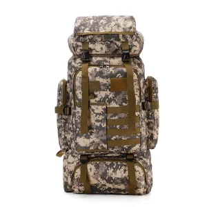 Outdoor Large Capacity Tactical Camo Sports Backpack 80L Waterproof Travel Mountaineering Bag Men’s Camping Luggage Bag