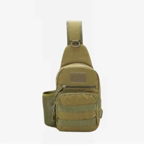Outdoor Men’s Backpack Shoulder Sling Chest Pack Durable Polyester Oxford Mesh Zipper System for Sports Hiking Rover Molle