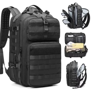 Outdoor Men’s Backpack with 17″ Laptop Vacuum Compression Multi Pocket Waterproof Durable Molle System Backpack