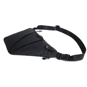 Outdoor Men’s Waterproof Polyester Zipper Closure Shoulder Sling Cross Body Chest Bag Multi Pockets Fanny Pack for Travel Daily