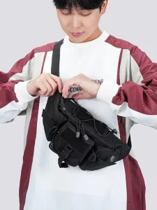 Outdoor Multi Function PVC Durable Lure Waist Bag Crossbody Workwear Functional Chest Bag Men’s Sports Tactical Casual Bag