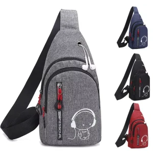 Outdoor Sport Crossbody Custom Men’s Side Shoulder Luminous Sling Bags for Men Cycling Fashion Chest Bags