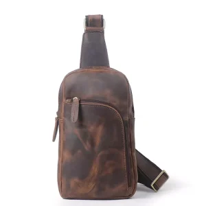 Outdoor Sports Cross Body Vintage Leather Shoulder Messenger Bags Men’s Women’s Chest Bags