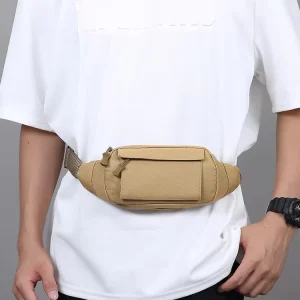 Outdoor Tactical Men’s Waist Chest Bag Cross Body for Running Fitness Commuting Durable Nylon Lightweight All Seasons Multi Use