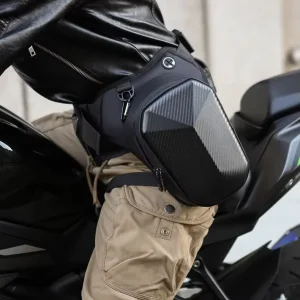 Outdoor Travel Stitching Seam Pull Rope Closure Splicing Design Cycling Leg Bag Men’s Thigh Portable Waist Bag