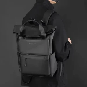 Outdoor Unisex Backpack Custom Logo Rucksack with Zipper Closure Waterproof PU Material for Men’s Activities