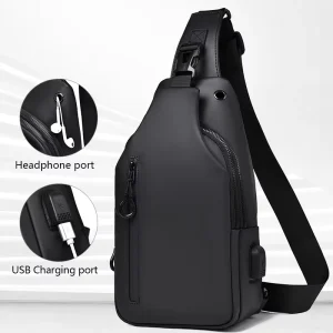 Outdoor Waterproof Vintage PU Leather Unisex Messenger Sling Chest Crossbody Fanny Pack Men’s Bag Waist Bags