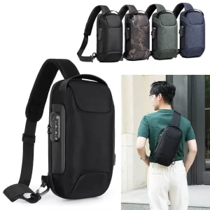 Oxford Cloth Sports Shoulder Bag Anti theft Password Lock Men’s Chest Bag Cross body Men’s Bag