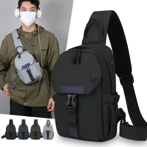 Oxford Men’s Casual Large Capacity Softback Chest Bag Waterproof Anti Theft Durable Waist Sports Zipper Fashionable Crossbody