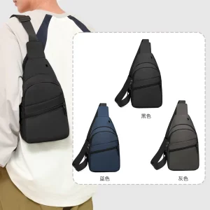 Oxford Men’s Casual Large Capacity Softback Chest Bag Waterproof Waist Sports Zipper Fashionable Crossbody Design All Seasons