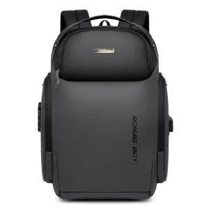 Oxford Polyester Men’s Laptop Backpack Business Travel Solid Color Large Capacity Lightweight Burden Reduction Zipper Simple