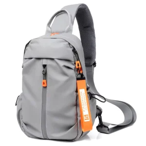 Oxford Waterproof Sports Sling Bag for Men Large Capacity Daily Leisure Chest Bag with Fashion Zipper Closure Customizable