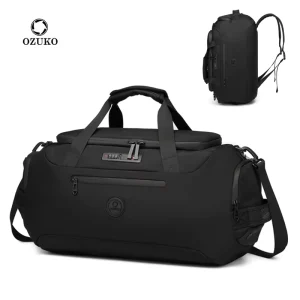 Ozuko 9651 Gym Bag for Women and Men Duffle Bag Backpack With Shoe Compartment Sports Duffel Bags for Traveling With Wet Pocket