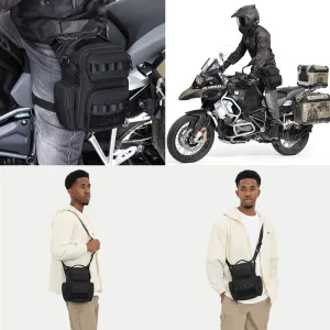 Ozuko 9817 3 in 1 Motorcycle Waist Pack Thigh Bag Motorcycle Tank Bag Multi functions Leg Pouch for Men Cycling Hiking Running