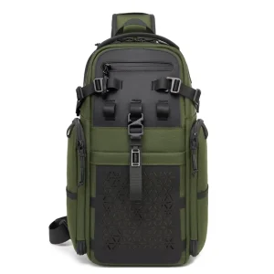Ozuko 9844 Men’s Fashion Tactical Chest Bag Durable Oxford Anti-Theft Waterproof High Quality for Outdoor Adventure