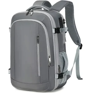 POSO Custom Men’s Business Expandable Vacuum Laptop Backpack Large Capacity Anti Theft Travel Bag with Wet-Dry Separation