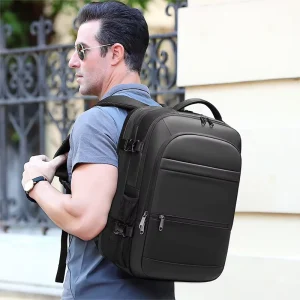 POSO Factory OEM ODM Men’s Smart Expandable Sports 180° Open Back Pack Business Usb Charging 17.3 Inch Laptop Backpack Bag