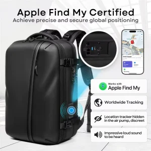PU Leather Bag 17″ Laptop Expandable Auto Vacuum Dry Wet Areas Men’s Laptop Backpack