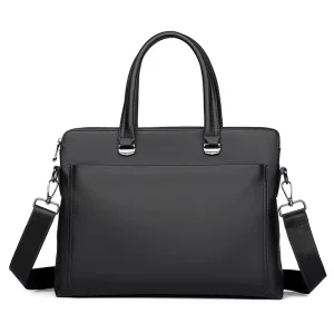 PU Leather Briefcase One Single Shoulder Crossbody Bag Business Briefcase Stylish Casual Men’s Laptop Bag