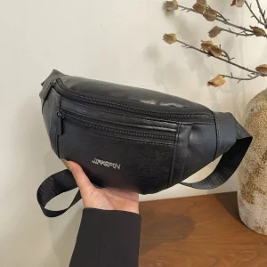 PU Leather Chest Bag Men’s Multi-functional Single-shoulder Waist Bag Waterproof Crossbody Bag
