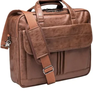 PU Leather Convertible Laptop Backpack 3 in 1 Computer Business Commuting Zipper Closure Men’s Work Shoulder Crossbody Bag