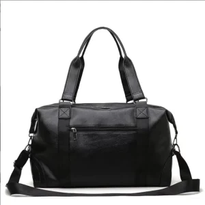 PU Leather Gym Fitness Bag Premium Business Trip Travel Bag Men Overnight Weekender Duffel Bag