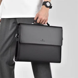 PU Leather Men’s Bag Large Capacity Handbag Shoulder Bag Business Casual Briefcase Handbag
