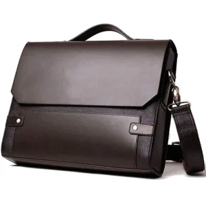 PU Leather Men’s Briefcase Computer Crossbody Leisure Large Capacity Laptop Bag