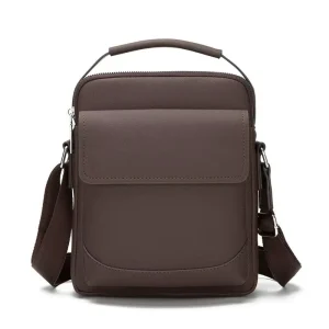 PU Leather Men’s Crossbody Bag Custom Logo Shoulder Bag Messenger Bag for Business Men