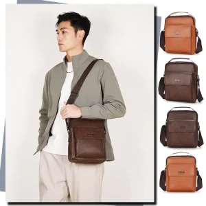 PU Leather Men’s Messenger Bag Business Crossbody Bag Luxury Mobile Phone Bag Durable Waterproof
