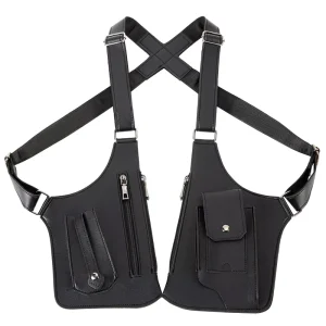 PU Leather Shoulder Bag Anti-Theft Armor Hidden Underarm Strap Wallet Pocket Holster Men Women Travel Crossbody Bags