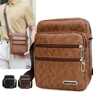 PU Leather Waterproof Luxury Notebook Travel Side Best Cross Body Men Shoulder Messenger Crossbody Sling Bags