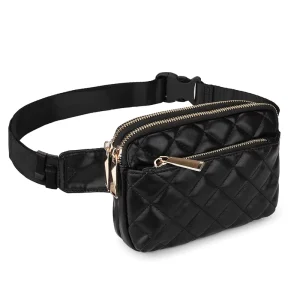 PU Leather Waterproof Zipper Closure Fashion Hip Pack Chest Crossbody Sport Belt Fanny Packs Women Mini Men’s Waist Bag
