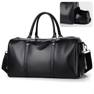 PU Leather Wet Pocket Briefcase Business Designer Fitness Weekender Overnight Waterproof Duffle Duffel Travel Bag